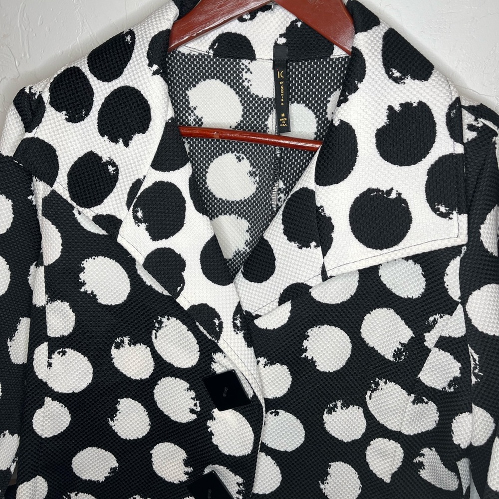 IC‎ By Connie K Large Polka Dot Women's Blazer Top - Black and White - Picture 3 of 9